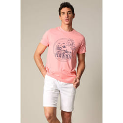 T-shirt en jersey de coton avec print et manches courtes MAHALO