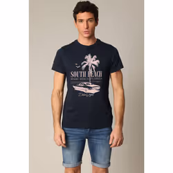 T-shirt en jersey de coton avec print et manches courtes COSTA
