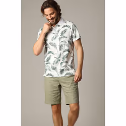 Polo homme DENNIS en coton avec imprimé feuilles DENNIS