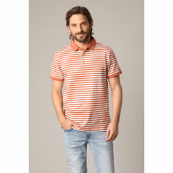 Polo homme coton coupe standard et manches courtes à rayures MAUPITI