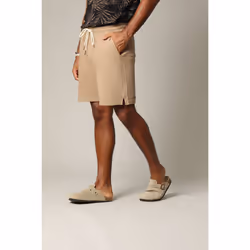 Short en coton gaufré à la taille élastiquée avec cordon NOLAN