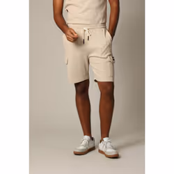 Short en coton gaufré à la taille élastiquée avec cordon HOBART
