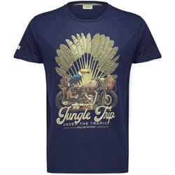 T-shirt garçon à col rond avec imprimé original sur le devant AVENTURA