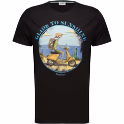 T-shirt garçon col rond avec imprimé squelette à moto sur le devant DWAIN