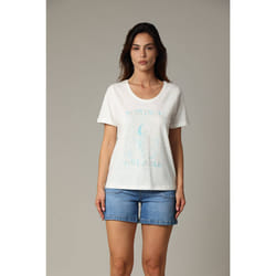 T-shirt en jersey de coton avec print + glitter MISTIK