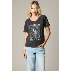 T-shirt en jersey de coton avec print + glitter MISTIK