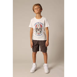 T-shirt garçon à col rond avec imprimé calavera sur le devant CRANEO