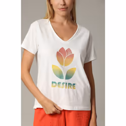 T-shirt DESIRE 100% coton à la coupe classique avec imprimé DESIRE