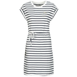 Robe rayée en jersey coton avec col rond et manches courtes à revers ACHANDA