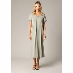 Robe fantaisie et décontractée manches courtes et col V en modal SORA