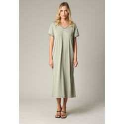 Robe fantaisie et décontractée manches courtes et col V en modal SORA