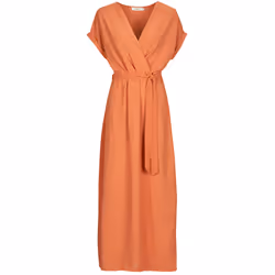 Robe casual unie à manches courtes et au col cache-cœur TEYSSA