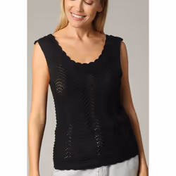 Débardeur en crochet bohème avec col rond BELENA