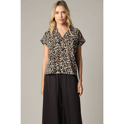 Blouse ALIZIA 100% polyester à la coupe droite avec imprimé ALIZIA