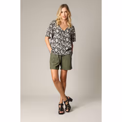 Blouse femme ample col V avec boutons et manches papillon EHOMA