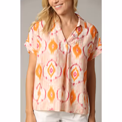 Blouse ample en viscose avec imprimés ethniques colorés TENY