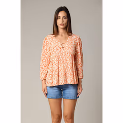 Blouse ample en crêpe de viscose avec motifs ethniques HARLEY