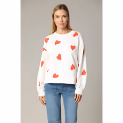 Sweat oversize en coton avec imprimés cœurs MITSIE