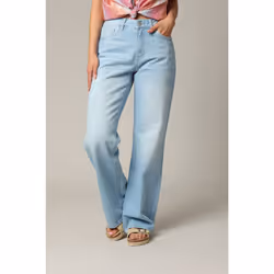 Jean Wide Leg en denim avec braguette à fermeture à glissière PRISTY