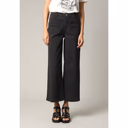 Jean taille haute coupe large en denim noir LILOO