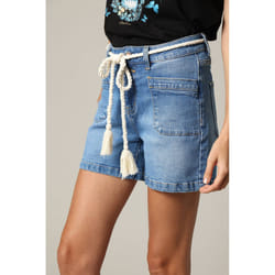 Short femme en coton denim style bohème MINA