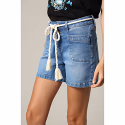 Short femme en coton denim style bohème MINA