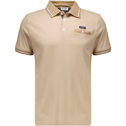 Polo en coton avec col, poche avant et manches à détails contrastants DREX