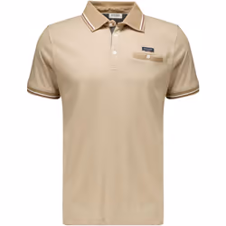 Polo en coton avec col, poche avant et manches à détails contrastants DREX