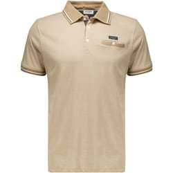 Polo en coton avec col, poche avant et manches à détails contrastants DREX