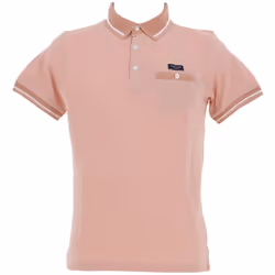 Polo en coton avec col, poche avant et manches à détails contrastants DREX