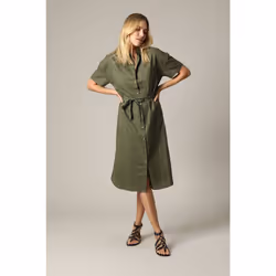 Robe chemise ceinturée avec deux poches sur le devant LUANA