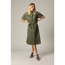 Robe chemise ceinturée avec deux poches sur le devant LUANA