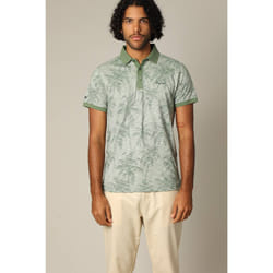 Polo tissu tropical effet vieilli avec col et manches contrastés TIKI