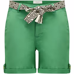 Short mi-long avec ceinture ethnique à motifs et bas à revers KAIJA