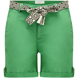 Short mi-long avec ceinture ethnique à motifs et bas à revers KAIJA