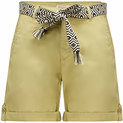 Short mi-long avec ceinture ethnique à motifs et bas à revers KAIJA