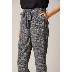 Pantalon fluide à imprimé animalier stylisé avec taille haute ceinturée EDILINE