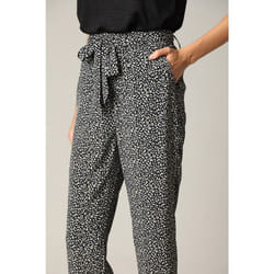 Pantalon fluide à imprimé animalier stylisé avec taille haute ceinturée EDILINE