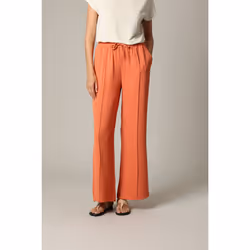 Pantalon fluide en tissu texturé avec taille élastiquée et double couture verticale NISKI