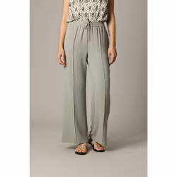 Pantalon fluide en tissu texturé avec taille élastiquée et double couture verticale NISKI