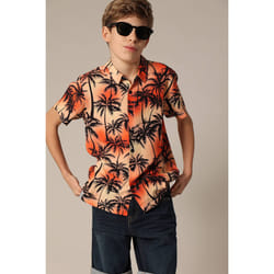 Chemise garçon oversize en viscose à imprimé tropical HANDY