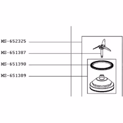 Couteau blender + joint (repère MS-651387) pour Robot ménager MOULINEX MS-651387, MS-653230 Appareils compatibles : [ROBOT MÉ ...