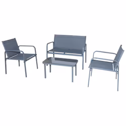 Carrefour 3616473126177, Gris, Acier, 4 siège(s), 75 cm, 45 cm, 40 cm