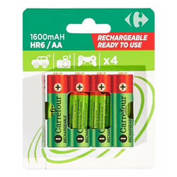 Carrefour 3616473157911 pile domestique Batterie rechargeable AA