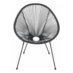 Hyba 3616957589313 chaise d'extérieur Siège à sangle Dossier à sangle Noir