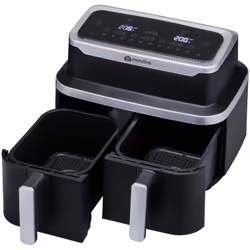 Mandine MAF10LCOMBO-24, Friteuse d’air chaud, 9 L, Double, Noir, Tactile, Autonome