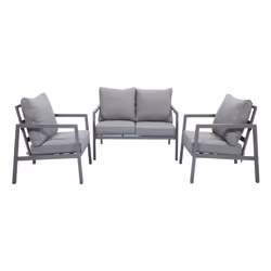 Carrefour 3616958735160, Gris, Aluminium, Verre, 4 siège(s), 95 cm, 48 cm, 36 cm