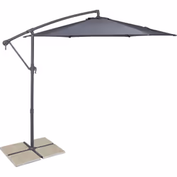 Carrefour 3616958740195, Parasol résidentiel, Carré, Gris, Tissu, Polyester, Acier, Acier