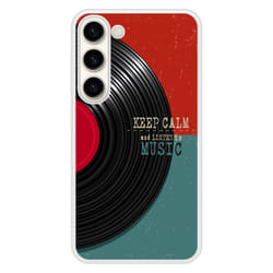 Coque en silicone renforcé imprimée compatible Samsung Galaxy S23 Keep calm