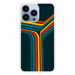 Coque en silicone renforcé - Apple - iPhone 13 Pro - Multicolore - Retro lines - Résistance accrue